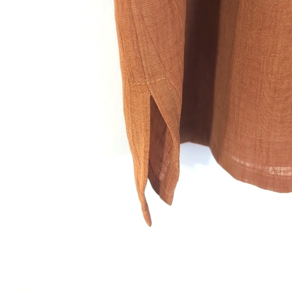 Napa Valley Light Rust Button Up 3/4 Sleeve Blouse Size Large Petite - Picture 8 of 9